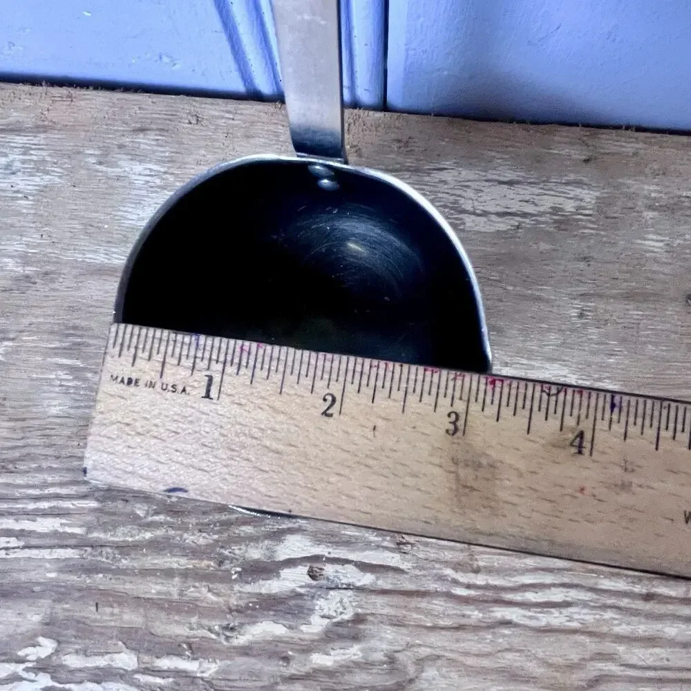 Vintage EKCO Forge Mid Century Stainless Ladle Black Handle Pour Spout 11” USA